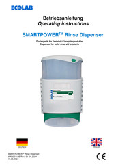 Ecolab SMARTPOWER Rinse Dispenser Operating Instructions Manual