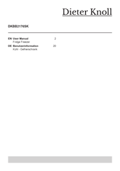 Dieter Knoll DKBB2176SK User Manual