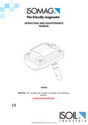 ISOIL ISOMAG MV800 Operating And Maintenance Manual