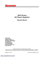 Sorensen DHP30-220 Operation Manual