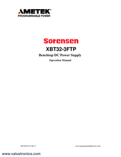 Ametek Sorensen XBT32-3FTP-M139 Operation Manual