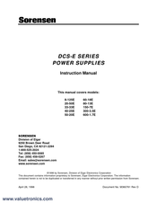 Sorensen DCS50-20E Instruction Manual