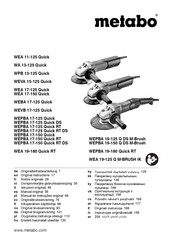 Metabo WEA 11-125 Quick Instructions Manual