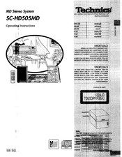 Technics SC-HD505MD Operating Instructions Manual