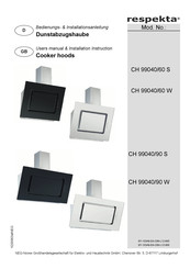 Respekta CH 99040/60 S User's Manual & Installation Instructions