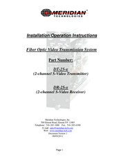 Meridian DT-2S-1 Installation & Operation Instructions