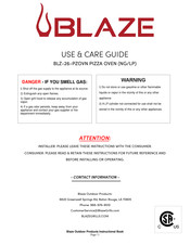 Blaze BLZ26PZOVNLP Use & Care Manual
