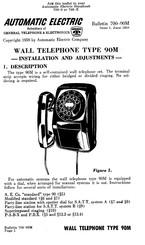General Telephone & Electronics Automatic Electric 90M Installation And Adjustment