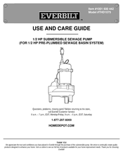 Everbilt THD1075 Use And Care Manual