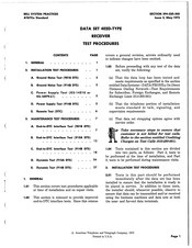 Bell System 402D Series Test Procedures/Instructions