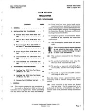 Bell System 402A Test Procedures/Instructions