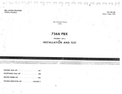 Bell System 756A Installation And Test