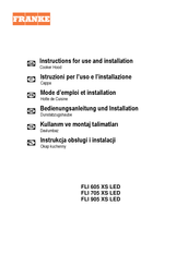 Franke FLI 705 XS LED Instructions For Use And Installation