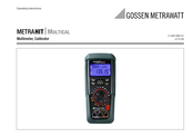 Gossen MetraWatt METRA HIT MULTICAL Operating Instructions Manual