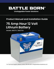 Battle Born Batteries BB1275H Product Manual And Installation Manual