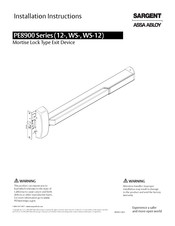 Assa Abloy Sargent 12-PE8900 Series Installation Instructions Manual