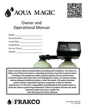 Frakco Aqua Magic 9100 SXT Owner And Operational Manual