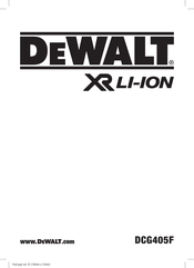 DeWalt DCG405F Original Instructions Manual