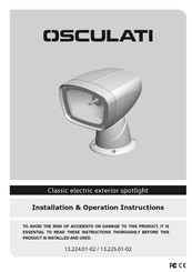 Osculati Classic Alderaban 24 V Installation & Operating Instructions Manual