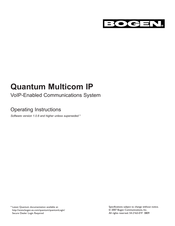 Bogen Quantum MULTICOM IP Operating Instructions Manual