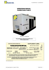 Volvo Penta PILECO P-460 D Operation Manual