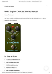 Universal Audio UAFX Brigade Chorus & Vibrato Manual