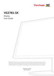 ViewSonic VG2781-5K User Manual