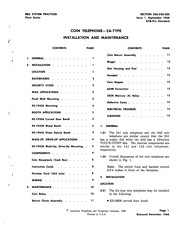 Bell System Plant Series Installation And Maintenance Manual