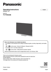 Panasonic TV-77Z93AEB Operating Instructions Manual