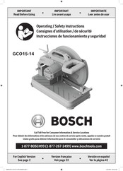 Bosch GCO15-14 Operating/Safety Instructions Manual