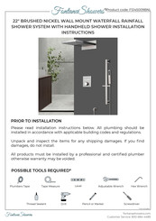Fontana Showers FS145009BNL Installation Instructions Manual
