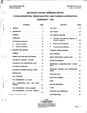 Bell System DIMENSION Preinstallation Manual