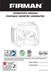 Firman W01784F Operator's Manual