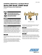 Watts FEBCO 860U-QT-RP-FS Instruction, Installation, Maintenance And Repair Manual