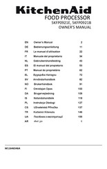 KitchenAid 5KFP0921BCU Owner's Manual