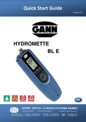 GANN HYDROMETTE BL E Quick Start Manual