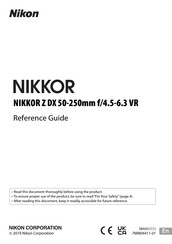 Nikon NIKKOR Z DX 50-250mm f/4.5-6.3 VR Reference Manual