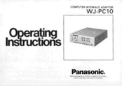 Panasonic WJPC10 - COMPUTER ADAPTOR Operating Instructions Manual