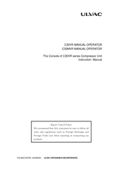 Ulvac C30VR Series Instruction Manual