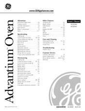 GE Advantium SCB2000FCC03 Owner's Manual