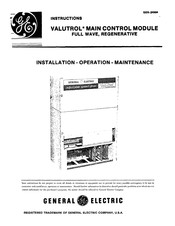 GE VALUTROL MAIN CONTROL MODULE Instructions Manual