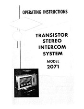 NuTone 2071 Operating Instructions Manual