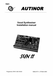 AUTINOR SYN 11 Installation Manual