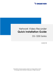 Digiever DS-1200 Series Quick Installation Manual