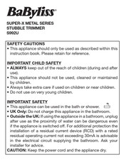 Babyliss S992U Manual
