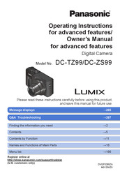 Panasonic LUMIX DC-TZ99 Operating Instructions And Owner's Manual
