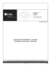 Kalia URBA FU2112 Installation Instructions / Warranty