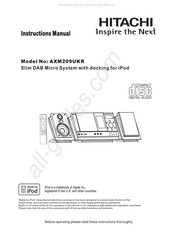 Hitachi AXM209UKR Instruction Manual