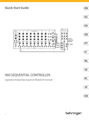 Behringer 960 SEQUENTIAL CONTROLLER Quick Start Manual