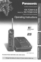 Panasonic KXTCM415B - CORDLES/ANS MAC/HYBR Operating Instructions Manual